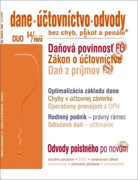 DUO 3-4/2023 Dane, účtovníctvo, odvody bez chýb, pokút penále