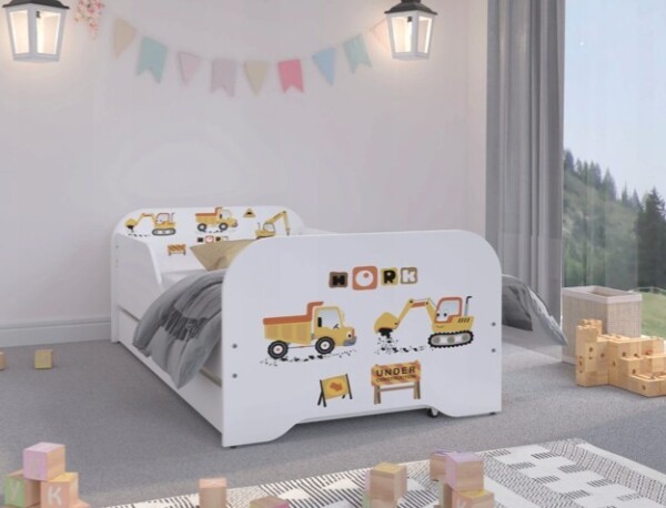 DumDekorace Dětská postel pro malé stavitele 160 x 80 cm