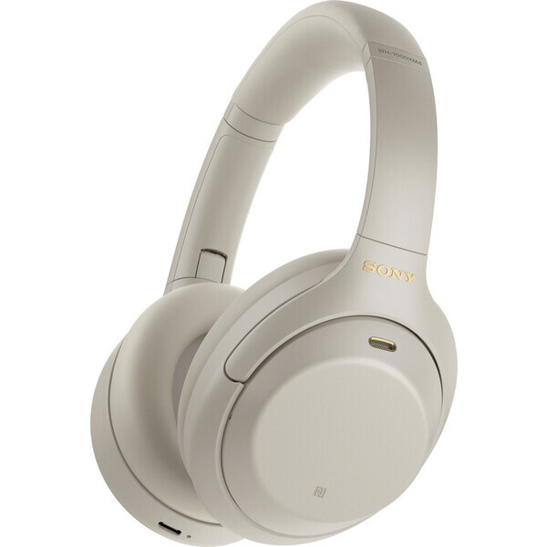 SONY WH-1000XM4 stříbrná / Bezdrátová sluchátka s mikrofonem / Bluetooth 5.0 / NFC / LDAC (WH1000XM4S.CE7)