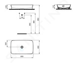 IDEAL STANDARD - Ipalyss Umyvadlo na desku, 650x400 mm, bez přepadu, Pomegranate E1886V6