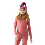 Dětské merino triko dlouhý rukáv SMARTWOOL Kids' Classic Merino Blend Base Layer Cr, Rosewood velikost: L
