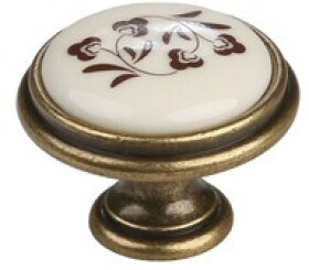 Tulip Nábytková knopka porcelánová Margarita starozlatá (288813)