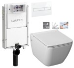 LAUFEN Podomít. systém LIS TW1 SET s bílým tlačítkem + WC JIKA PURE + SEDÁTKO SLOWCLOSE H8946630000001BI PU2