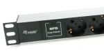 Equip 19" Zásuvkový panel černá, stříbrná / Zásuvkový panel / 1U / 7x Schuko / 2x USB-A / 16 A / hliník (333315)