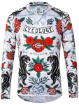 Dres MTB CYCOLOGY Ashanti, grey, pánský, dlouhý rukáv (Motiv Ashanti, velikost M)