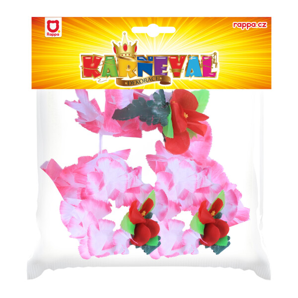 Sada Hawaii náhrdelník s náramky, růžová