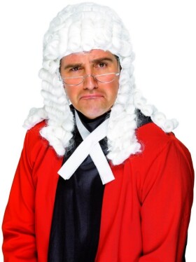 Smiffys.com Paruka Soudce bílá