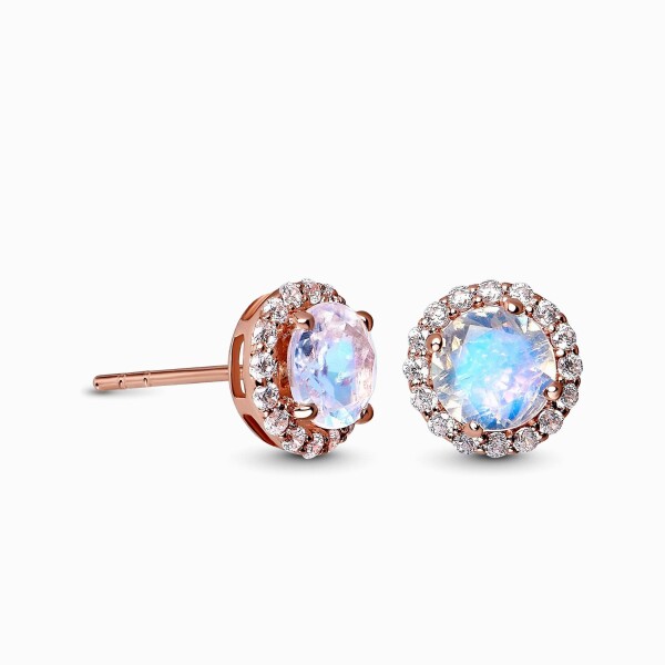Emporial náušnice 14k zlato Vermeil GU-DR2564E-ROSEGOLD-MOONSTONE
