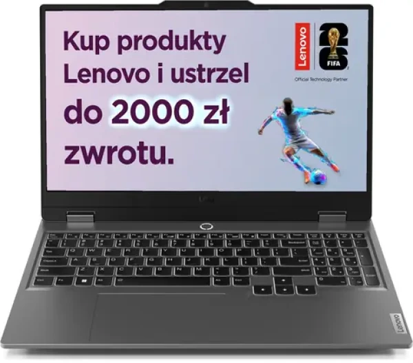 Lenovo LOQ 15AHP9 šedá / Notebook / 15.6" FHD / AMD Ryzen 7 7445HS 3.55GHz / 16GB / 512GB SSD / RTX 4050 6GB / Bez OS (83DX00EVPB)