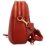Módní dámská zlatá crossbody kabelka Anallisa, cihlově červená