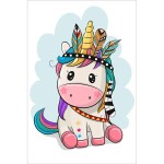 Antistresové omalovánky TSvetnoy TSvetnoy, LC044e, Diamond painting - diamantové malování, 20 x 30 cm, Jednorožec Indián