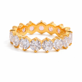 ELENYS Radiant Crystal – pozlacený prsten 18K žluté zlato Velikost: 7 (EU: 54-56)
