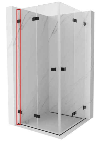 MEXEN - LUNAR nástěnná lišta 200 cm 1 ks, pro 832 836 pro sklo 6mm černá 830-14-70