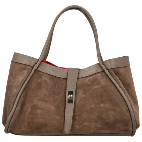 Módní dámská kožená kabelka na rameno Eris, tmavě hnědá