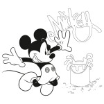 Presco Group Plánovací kalendář Mickey Mouse s omalovánkami, nedatovaný, 30 x 30 cm