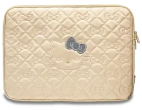 Hello Kitty PU Quilted Bows zlatá / Pouzdro na notebook / 14" (HKCSZPEKHBPD)