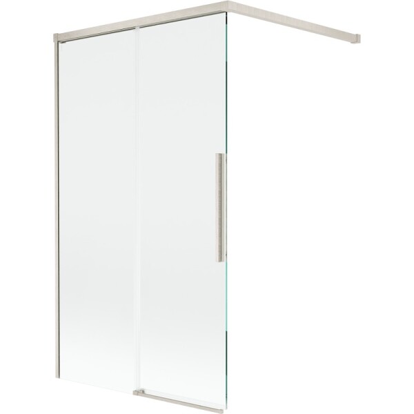 MEXEN/S - Rox vanová zástěna 2-křídlová posuvná 100 x 150, transparent, nikl kartáčovaný 8C9-100-003-97-00