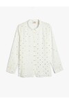 Koton Shiny Heart Patterned Viscose Fabric Long Sleeve Shirt