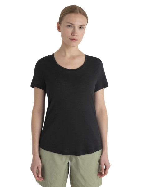 Dámské merino triko krátký rukáv ICEBREAKER Wmns 125 Cool-Lite Sphere III SS Scoop Tee, Black velikost: XL