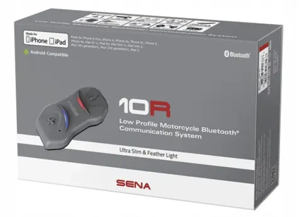 Sena 10R šedá / Motocyklová handsfree souprava / Bluetooth 4.1 / dosah 900 m / 4 uživatelé (10R-02)