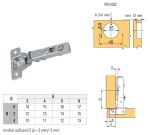 Strong závěs naložený 110° s tlumením, podložka, krytka, vrut, nerez (405459)