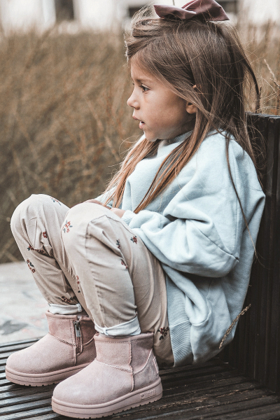 Dívčí Sněhové Teple Boty S Kožešinou S Ušima Růžový Betty 24