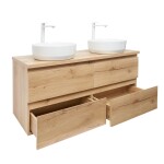 Koupelnová skříňka s umyvadlem SAT B-Way 119x50x45 cm dub mat BWAY2120OAKDU2B BWAY2120OAKDU2B