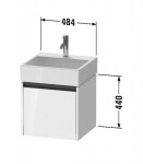 DURAVIT - Ketho.2 Umyvadlová skříňka 44x48x46 cm, 1 zásuvka, grafit mat K25074049490000