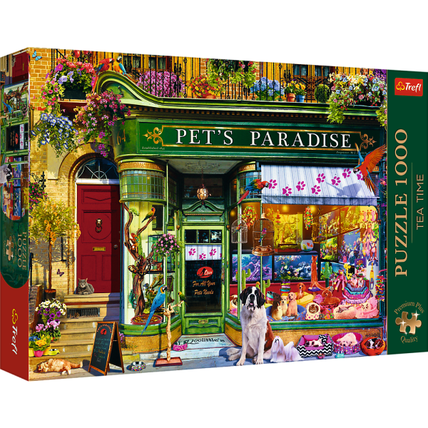 Puzzle Premium 1000 dílků - Tea Time: Ráj pro domácí mazlíčky