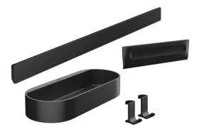Hansgrohe Set koupelnových doplňků matná černá / Sada koupelnových doplňků / nástěnná lišta / polička / stěrka (27967670)