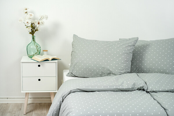 Stanex Ložní povlečení bavlněné šedý puntík (LS365) ROZMĚR: cm, Zapínání: Knoflíkové