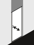 KERMI - Cada XS stříbrná lesk kyvné dveře, panty vpravo 900/2000 čiré sklo s CadaClean CK1WR09020VPK CK1WR09020VPK