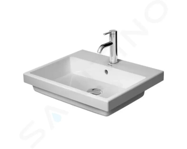 DURAVIT - Vero Air Umyvadlo vestavné 550x455 mm, s přepadem, otvor pro baterii, bílá 0383550000