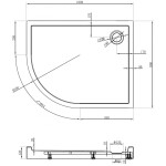 MEXEN - Flow+ Sprchová vanička čtvrtkruh asymetrická pravá 100 x 80, černá mat 46Q708010RH