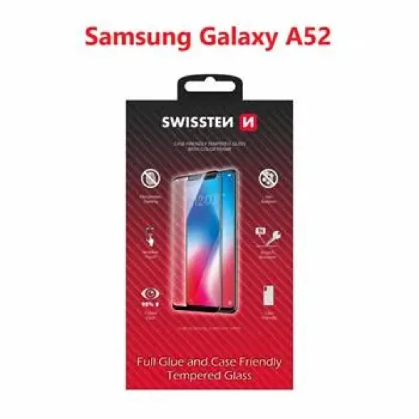 SWISSTEN FULL GLUE COLOR FRAME CASE FRIENDLY sklo pro SAMSUNG A525F GALAXY A52 černá (54501793)