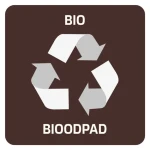 Samolepka na tříděný odpad BIO hnědá / Samolepka / 8 x 8 cm