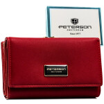 Stylová dámská koženkovo-kožená peněženka Peterson Wade, červená