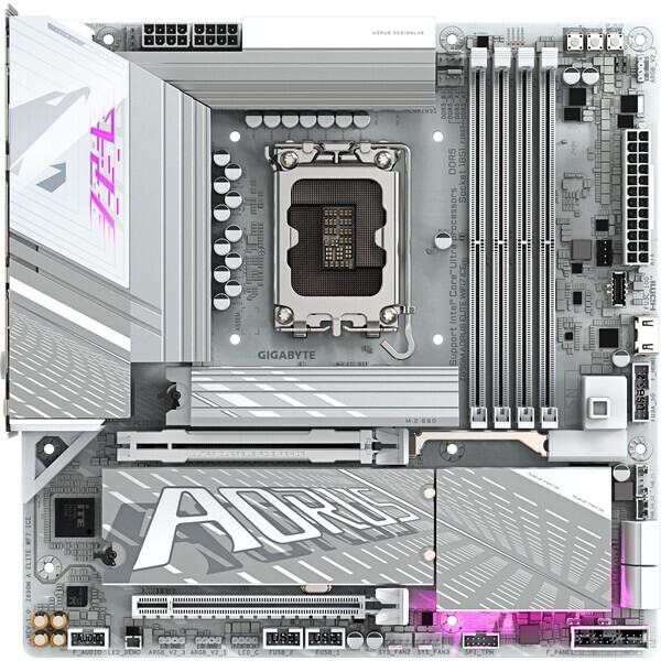 GIGABYTE Z890M AORUS ELITE WIFI7 ICE Z890 LGA 1851 4x DDR5 PCIex16 2.5GLAN mATX Z890M ELITE WF7 ICE