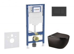 GEBERIT - Duofix Set předstěnové instalace, klozetu Gaia a sedátka softclose, tlačítko Sigma30, matná černá/černá SANI11CA5502B