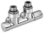 AQUALINE - R-START připojovací sada ventilů pro středové připojení, chrom SR230C