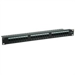 Intellinet 24-Port Cat6a Patchpanel geschirmt 1HE Kabeleinführung 90° abgewinkelt schwarz 24 portů patch panel 483 mm (1