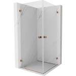 MEXEN/S - Lunar-B Duo sprchový kout dveře křídlové 70 x 70, transparent, růžové zlato 832-070L-070P-60-00