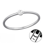 LUNICA Stříbrný midi prsten s krystalem 0435