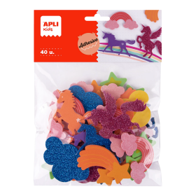 APLI pěnovka tvarová - jednorožci, samolepicí, mix motivů