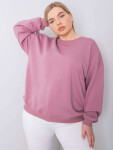 Pudrově růžová mikina plus size bez kapuce