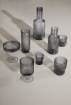 Ferm Living Skleničky Ripple Low Smoked Grey 200 ml – set 4 ks, šedá barva, sklo