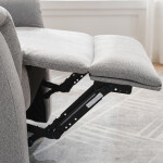 Relaxační křeslo, manuální ovládání, světle šedá látka