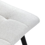 Židle jídelní, bílá látka, čtyřnohá kovová podnož, černý mat