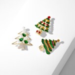 Vánoční brož se zirkony Christmas Tree 6 - vánoční stromeček, Zlatá