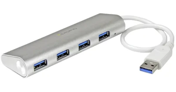 StarTech USB Hub 4 porty stříbrná / USB hub / USB 3.0 / 4x USB-A / hliníkové tělo (ST43004UA)